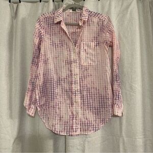 Anthropologie Pilcro Cate Buttondown Tie-Dye Plaid